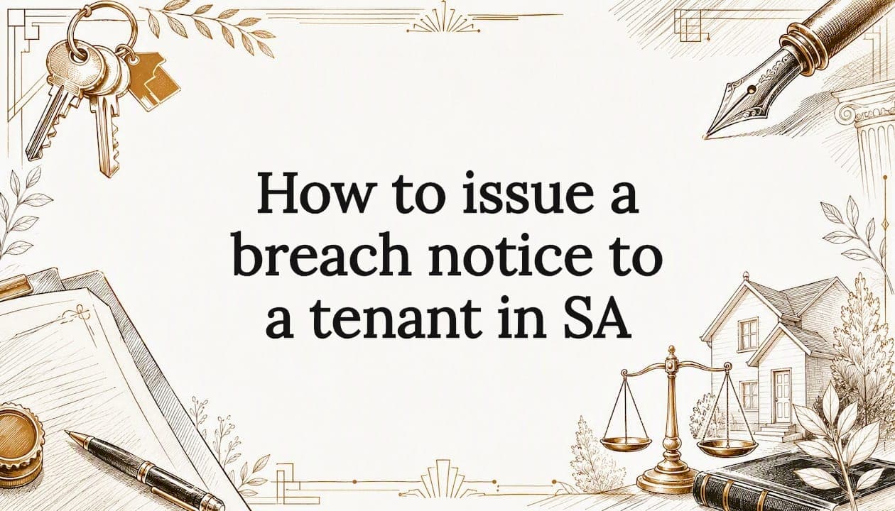 How to issue a breach notice to a tenant in SA