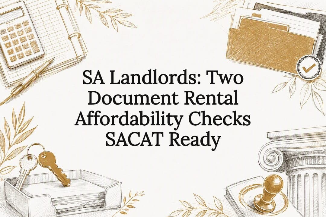 SA Landlords: Two Document Rental Affordability Checks SACAT Ready