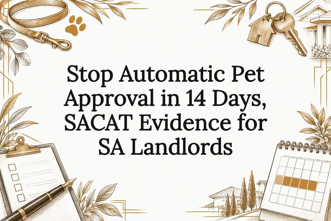 Stop Automatic Pet Approval in 14 Days, SACAT Evidence for SA Landlords